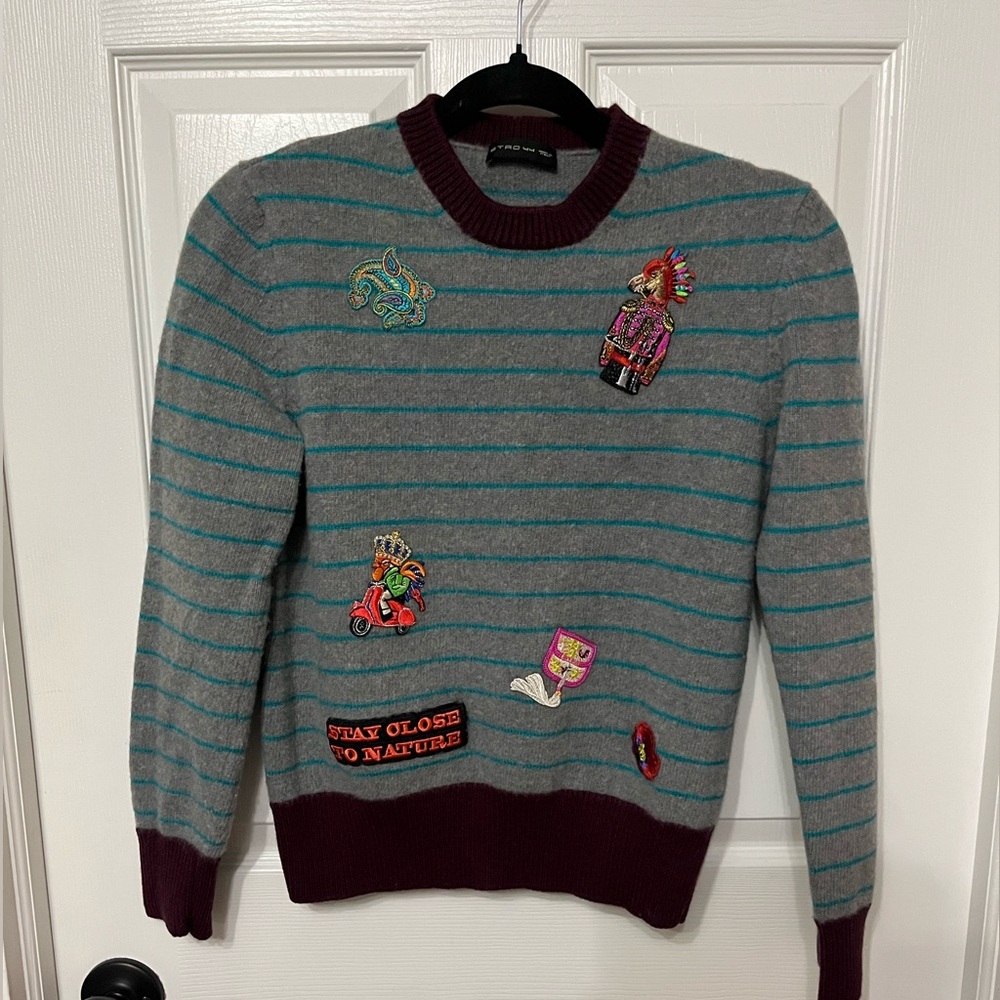 ETRO striped Lana wool‎ sweater size 44 / medium